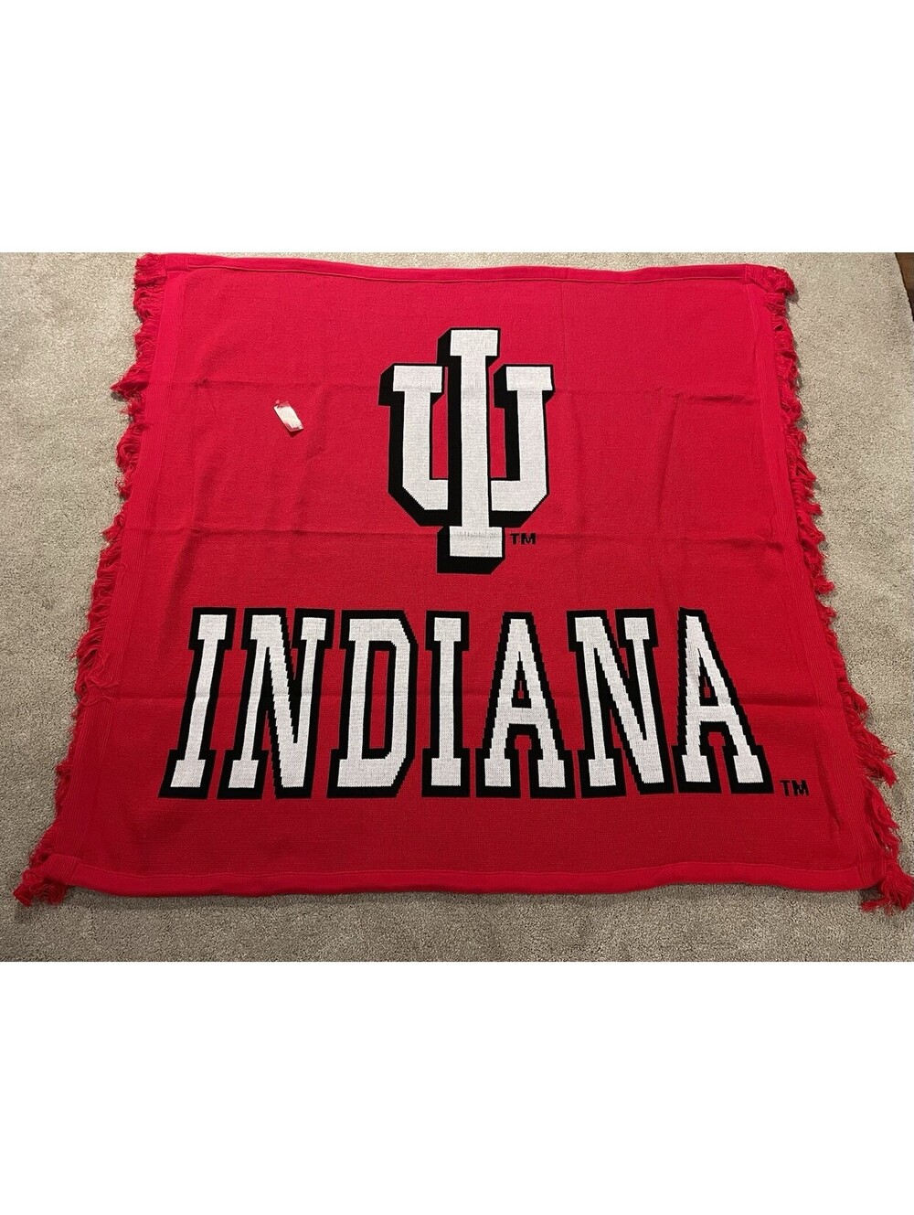 NWT Vintage J.C. Knitwear IU Indiana Hoosiers Football 60X58 Heavy Blanket USA